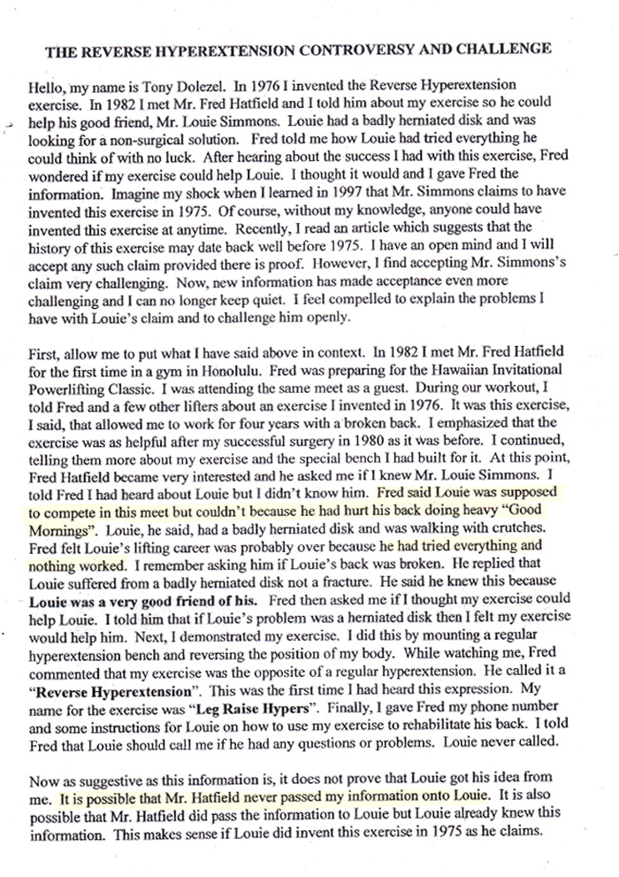 My Challenge To Louis Simmons