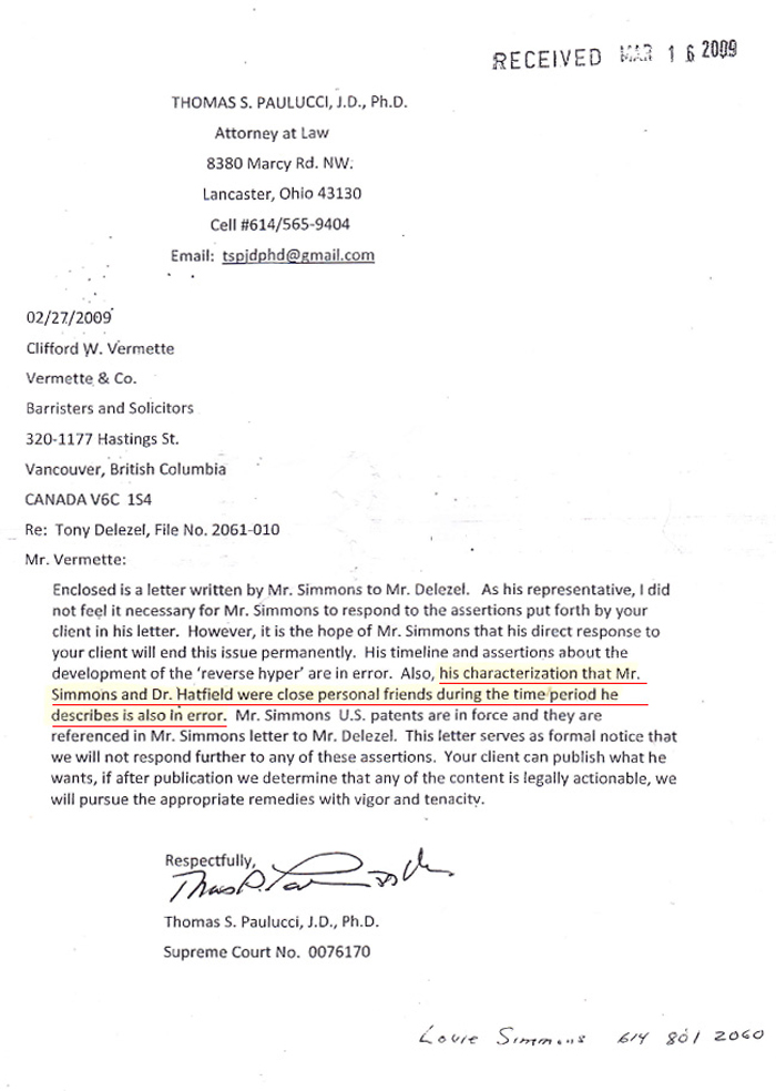 Thomas Paulucci Letter